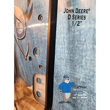 SHIELDS 1/2 inch John Deere D-Series door window gasket and holes, close-up view