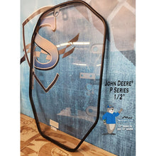 SHIELDS 1/2 inch John Deere P-Series door window with gasket, side view