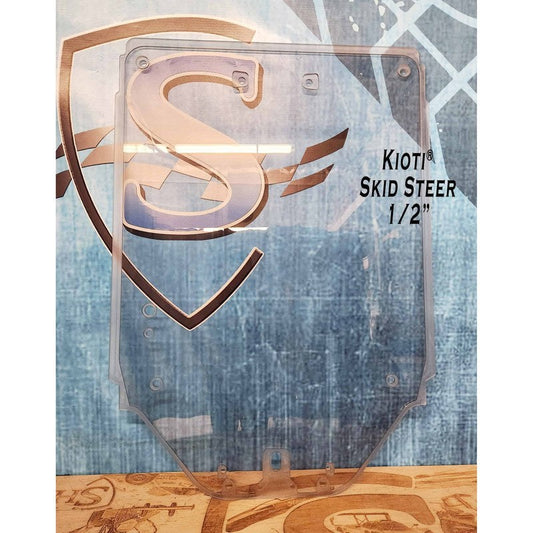 SHIELDS 1/2 inch Kioti TL750 front windshield, front view