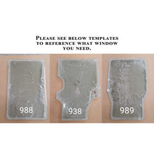 SHIELDS templates of the 988, 938 and 989 New Holland deluxe cab door windows, chart view