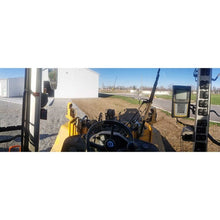 View through the SHIELDS 1-piece front windshield from the Volvo loader seat, operator view
