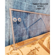 SHIELDS flat lower window for the Yanmar SV100-2, angled view