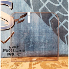 SHIELDS 1/2 inch upper front window for the Yanmar SV100-2, front view