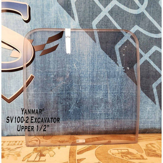 SHIELDS 1/2 inch upper front window for the Yanmar SV100-2, front view