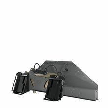 Skeer 6-Way PRO grading blade adjustable quick attach and tilt plate, rear three quarter view