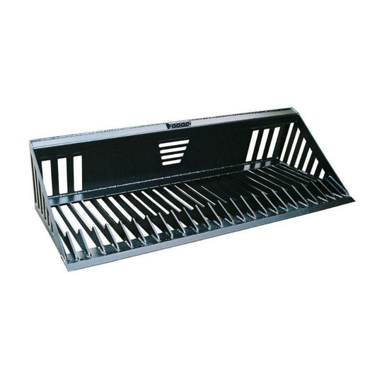Star Industries heavy duty skid steer skeleton bucket, three quarter front view
