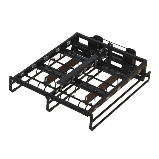 Top Dog Attachments 10 bale square bale accumulator grapple, three quarter view