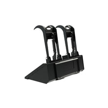 Top Dog Attachments low profile grapple bucket, rear view with the arms open