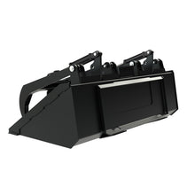 Top Dog Attachments low profile grapple bucket, rear view of the quick attach plate and cylinders