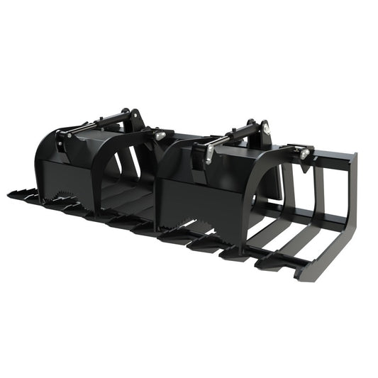 Top Dog Attachments extreme root grapple, 84 inch, front three quarter view