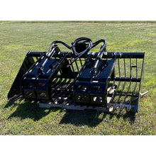 Top Dog Attachments firewood grapple, front view of the grapple arms and cylinders