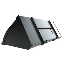 Top Dog Attachments grain bucket, rear view of the quick attach plate