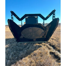 Top Dog Attachments open front brush cutter, front view of the blade carrier and carbide teeth