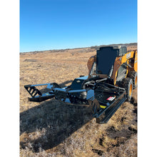 Top Dog Attachments open front brush cutter on a Case skid steer in a field