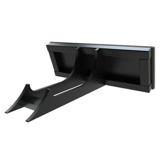 Top Dog Attachments skid steer rock and stump digger, front three quarter view of the tines