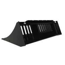 Top Dog Attachments rock bucket, rear view of the quick attach plate