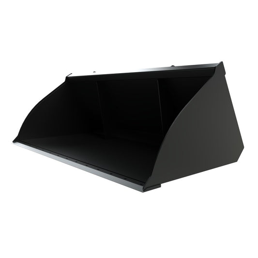 Top Dog Attachments skid steer grain bucket, front three quarter view