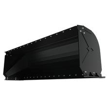 Top Dog Attachments 96 inch skid steer snow pusher, front three quarter view