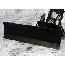 Top Dog Attachments skid steer snow blade, front view of the moldboard and bolt on edge