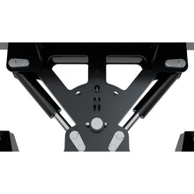 Top Dog Attachments 66 inch hydraulic angle snow blade, top view of the two angle cylinders on the pivot frame