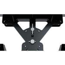 Top Dog Attachments 66 inch manual angle snow blade, top view of the lock pin on the pivot frame