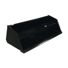 Top Dog Attachments utility bucket, three quarter view of the cutting edge and side plates