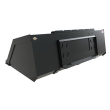 Top Dog Attachments utility bucket, rear view of the quick attach plate and grip step